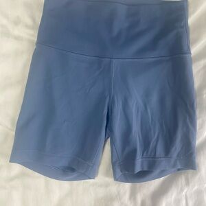 High-Waist Blue Women’s Active Shorts